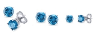Macy's Blue Diamond Stud Earrings (1 ct. t.w.) in 14K White Gold